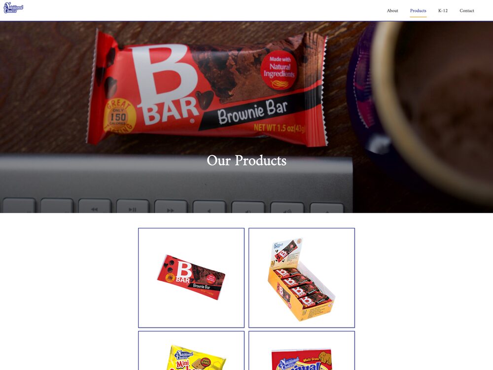 Products index, desktop