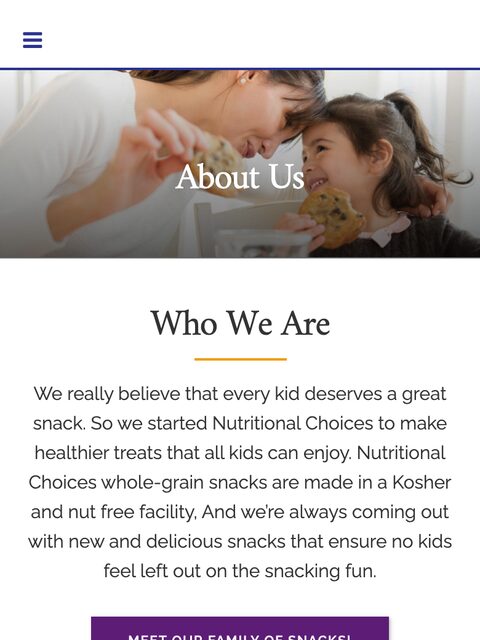 About Us page, mobile