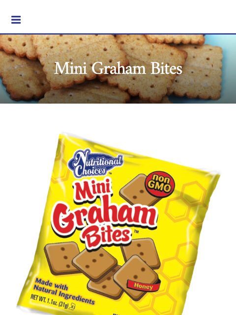 Mini Graham Bites product page, mobile