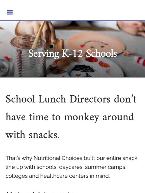 K-12 page, mobile